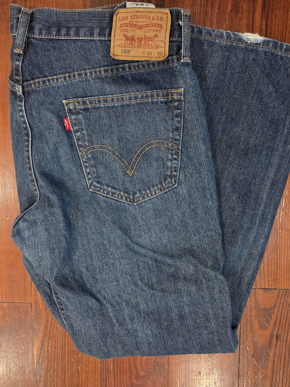 Levi's Men's Straight Jeans in Dark Blue Denim